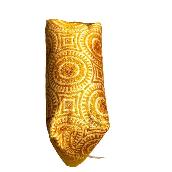 Vintage DAS Mini Handbag Beaded Double Handles Medallion Orange Cream Damask Y2K - Picture 7 of 9